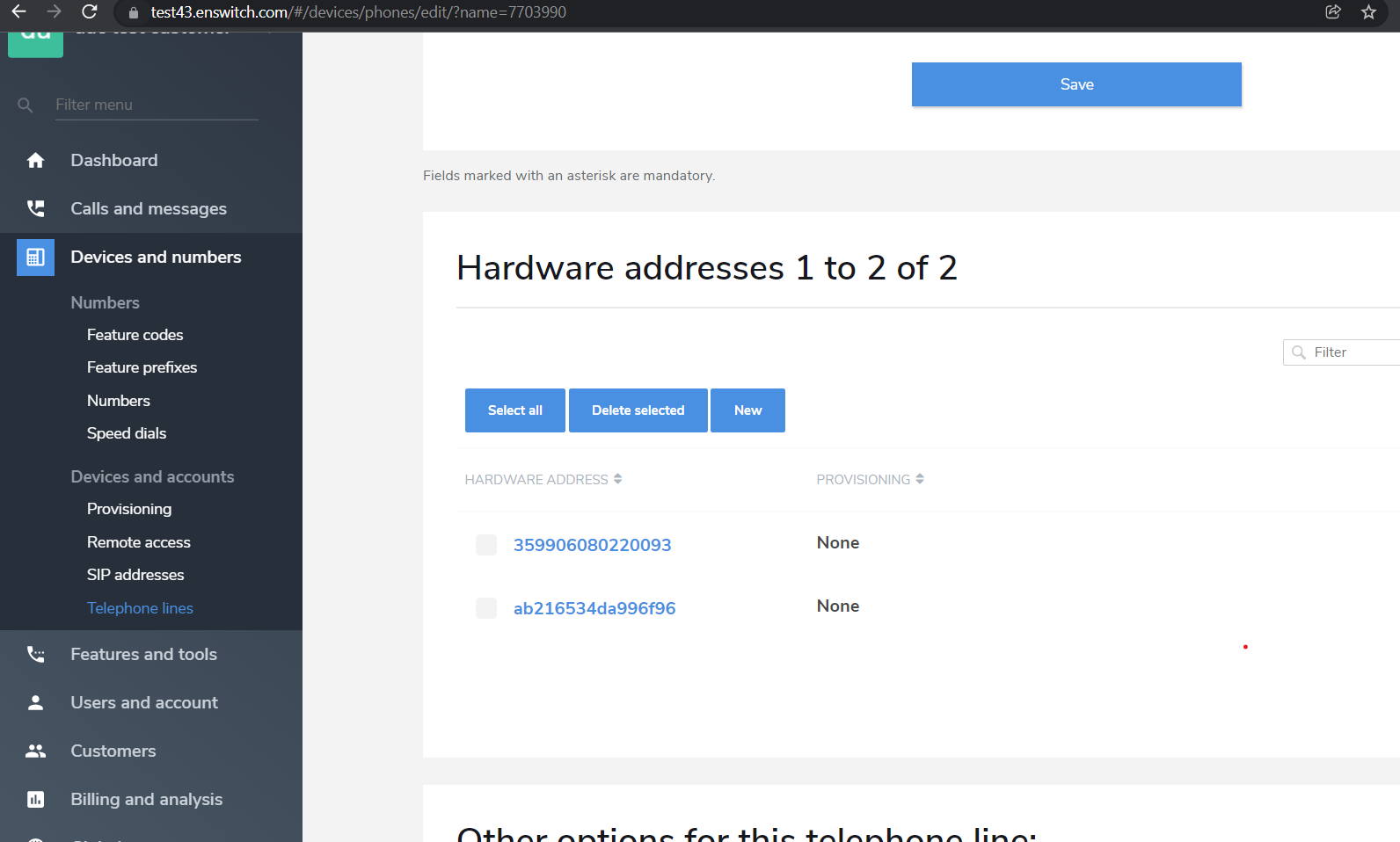 Hardware addresses