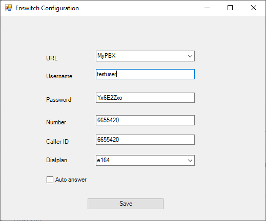 Outlook configuration form